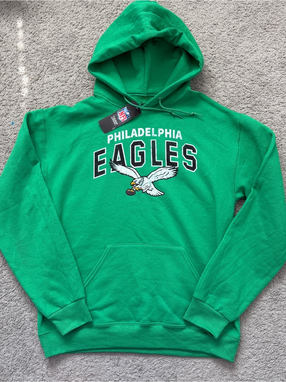NWT NFL Team Apparel Philadelphia Eagles Kelly Green Hoodie Sweatshirt Mens Medi